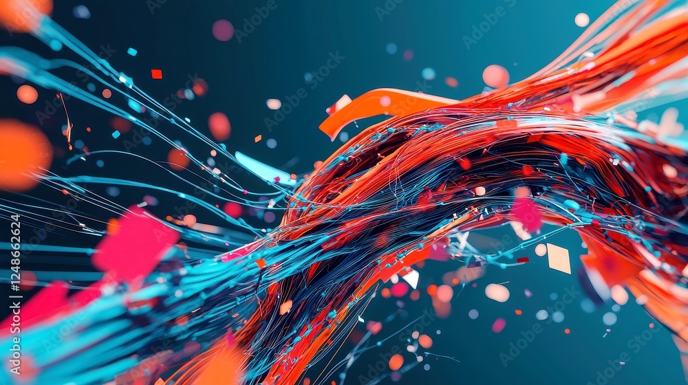 Poster interconnected business insights, ai-driven knowledge graphs illustrating complex relationships, fea