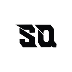 SQ monogram logo design letter text name symbol monochrome logotype alphabet character simple logo