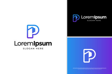 Modern letter P building house home logo vector illustration. Minimalist construction concept logo template
