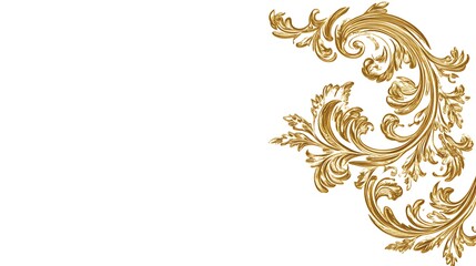 Golden Ornate Flourish Design Decorative Element