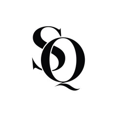 SQ monogram logo design letter text name symbol monochrome logotype alphabet character simple logo
