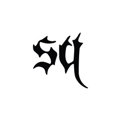 SQ monogram logo design letter text name symbol monochrome logotype alphabet character simple logo