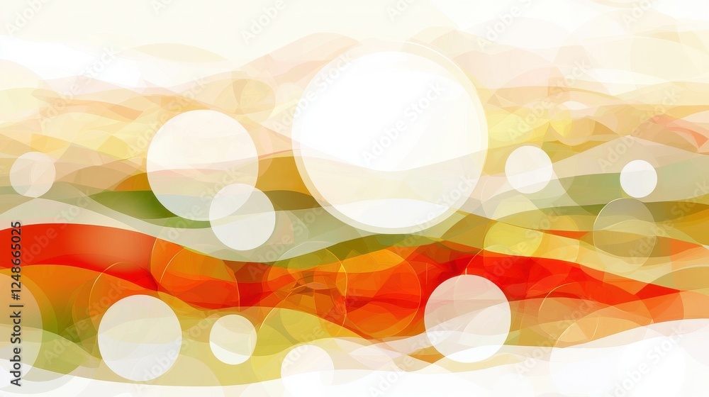Poster abstract colorful waves with soft circles and fluid background