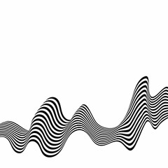 Black and white curved line stripe moving wave abstract background. Eps 10