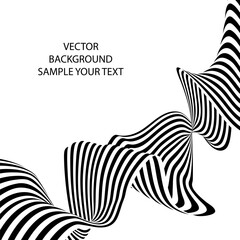 Abstract black and white wave background. Eps 10