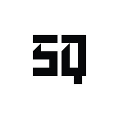 Obraz premium SQ monogram logo design letter text name symbol monochrome logotype alphabet character simple logo