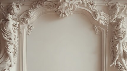 Elegant Archway with Intricate Plasterwork and Statues