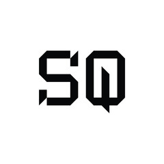 SQ monogram logo design letter text name symbol monochrome logotype alphabet character simple logo