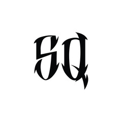 SQ monogram logo design letter text name symbol monochrome logotype alphabet character simple logo