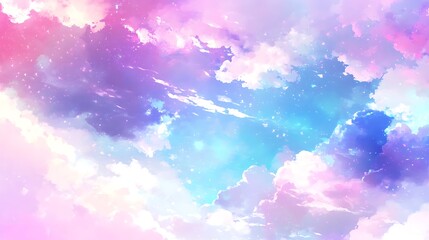 Pastel Sky Cloudscape Dreamy Hues Fantasy Art