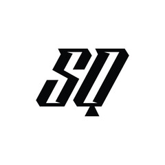 SQ monogram logo design letter text name symbol monochrome logotype alphabet character simple logo