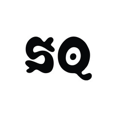 SQ monogram logo design letter text name symbol monochrome logotype alphabet character simple logo