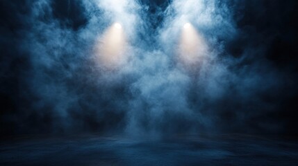 Dark Foggy Background with Smoke Effect and Soft Lighting for Creative Visuals and Atmosphere Enhancement in Photography and Design