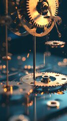 Intricate gears in a mechanical watch