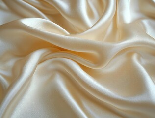 Fototapeta premium A close-up view of luxurious satin fabric, showcasing its smooth texture and soft sheen. Ideal for design, fashion, and elegant decor projects. Copy space for text