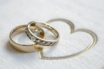 Wedding Rings and Heart