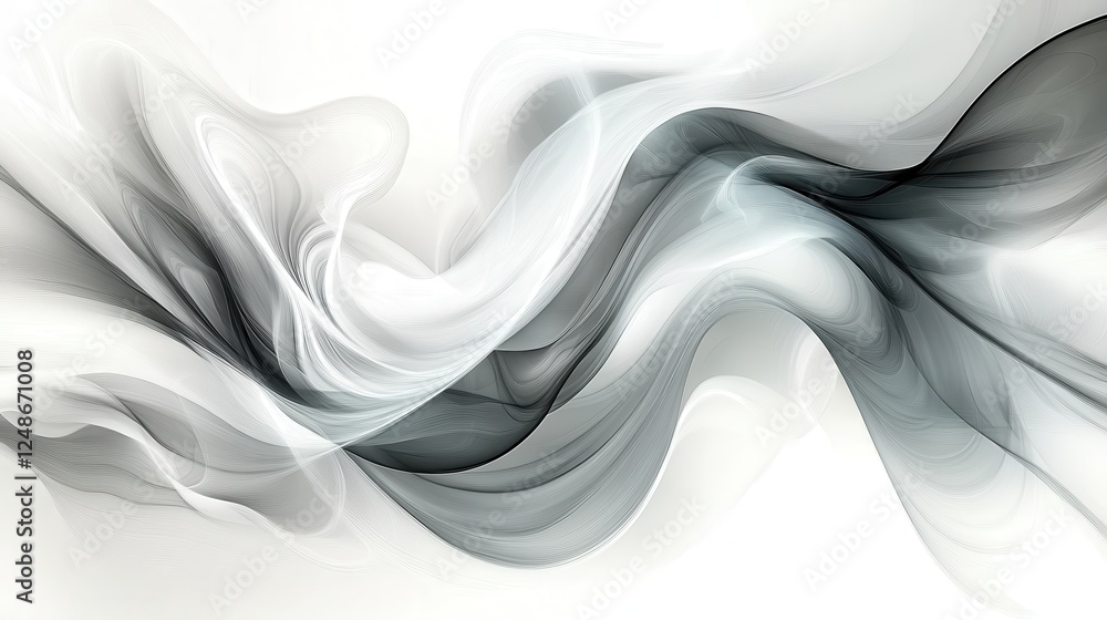Poster Abstract grayscale wave design; background for websites