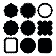 A set of  blank decorative shapes in a vintage style.