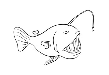 anglerfish digital illustration drawing isolated