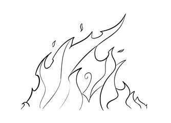flame digital illustration drawing isolated