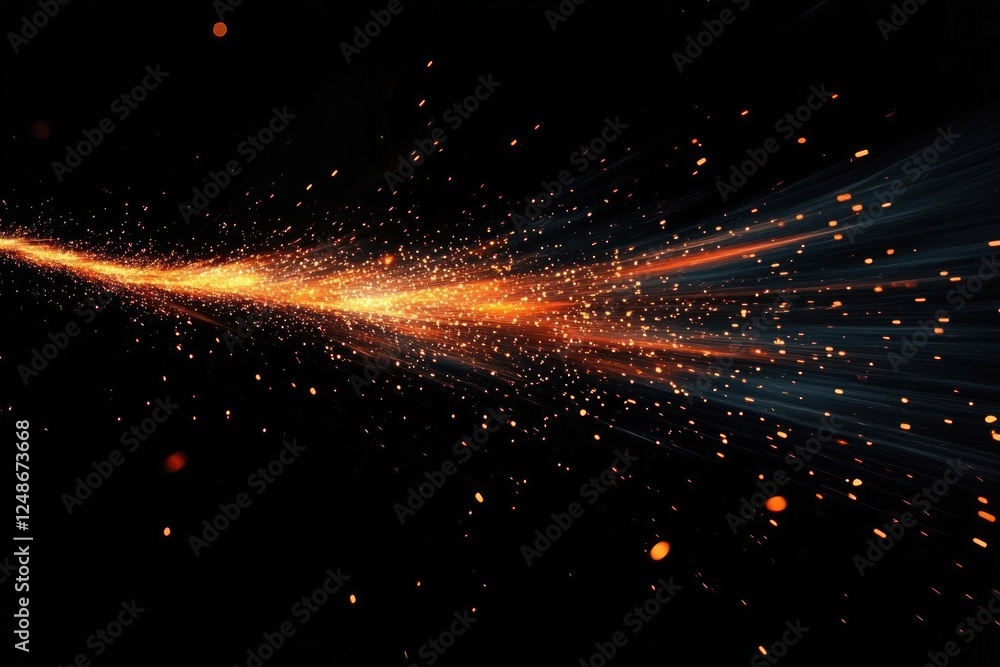 Aufkleber dynamic abstract representation of flying sparks in a futuristic style