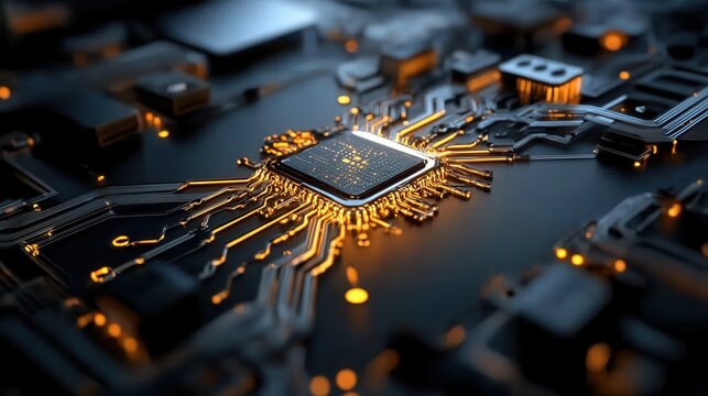 A futuristic quantum computer in a high tech lab, glowing circuits and particles, cold metallic tones, and advanced technology atmosphere