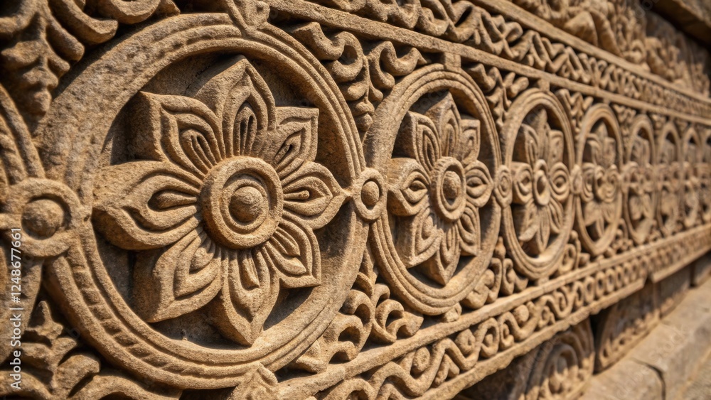 Aufkleber a closeup of the stones texture illustrates the intricate patterns being carved showcasing the inter