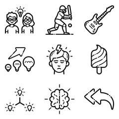 Essential Flat Icon Set Isolated On White Background