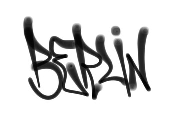 BERLIN city name sprayed graffiti letters isolated hand drawn style