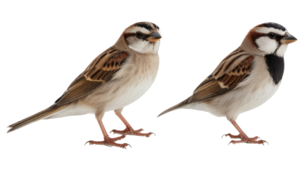 sparrow isolated on a white and transparent background