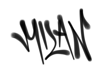 MILAN city name sprayed graffiti isolated hand drawn style