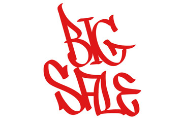 sale sign for shop or cafe in sprayed graffiti isolated hand drawn style