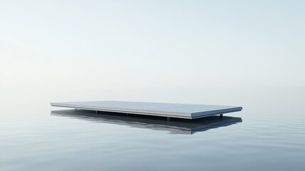 Minimalist Platform on Calm Water: Serenity and Reflection Scenery