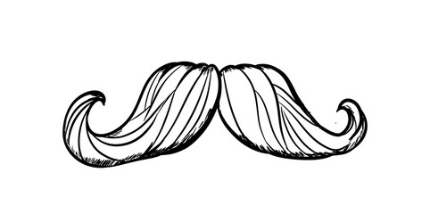 mustache digital illustration drawing isolated