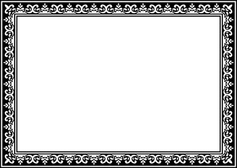 Vintage ornamental frame and border design with ethnic pattern.