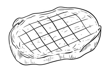 steak digital illustration drawing isolated