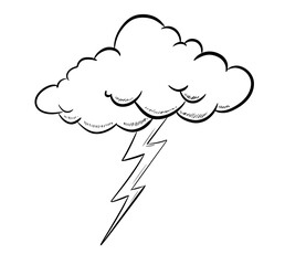 thunder cloud digital illustration drawing isolated