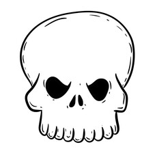 simple skull digital illustration drawing isolated