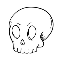 simple skull digital illustration drawing isolated
