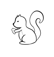 squirrel simple digital illustration drawing isolated