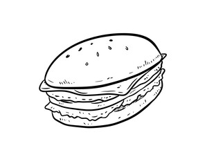 hamburger digital illustration drawing isolated