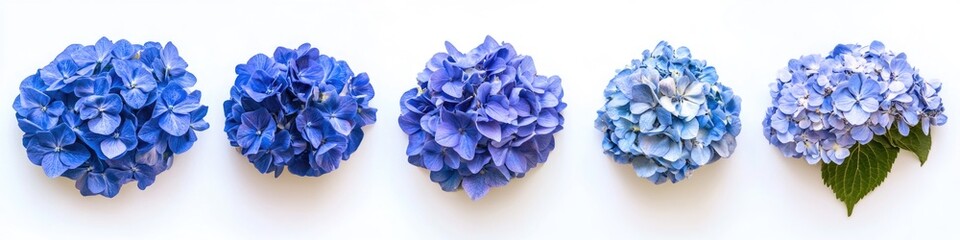 A close-up shot of a row of blue flowers on a white surface, perfect for using as a background or incorporating into designs