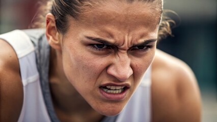In a tight closeup the ters furrowed brow and clenched jaw reflect a blend of concentration and exertion showcasing the mental and physical demands of precision ting.