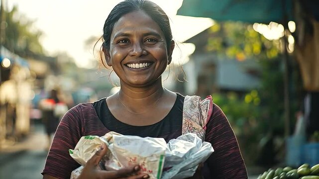 Migrant Worker Smiling after Receiving Fair Wage