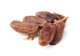 Bunch of tasty dried dates isolated on white