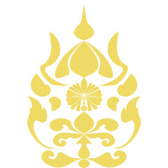 “Golden Thai Ornamental Pattern – Traditional Floral Decorative Art”