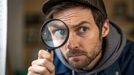 The inspectors eyes widen in concentration a slight furrow on their brow as they examine the texture of the product under the magnifying lens revealing subtle imperfections.