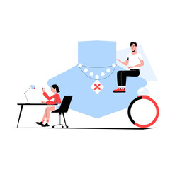 Jewelers Crafting And Selling Jewelry In Flat Vector Illustration Symbolizing Handcrafted Accessories, Jewelry Business, And Fashion Retail, Isolated On White Background