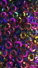 Fototapeta premium Abstract Colorful Rings Pattern - Vibrant Geometric Design