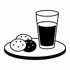 Cookie and milk cup icon vector illustration